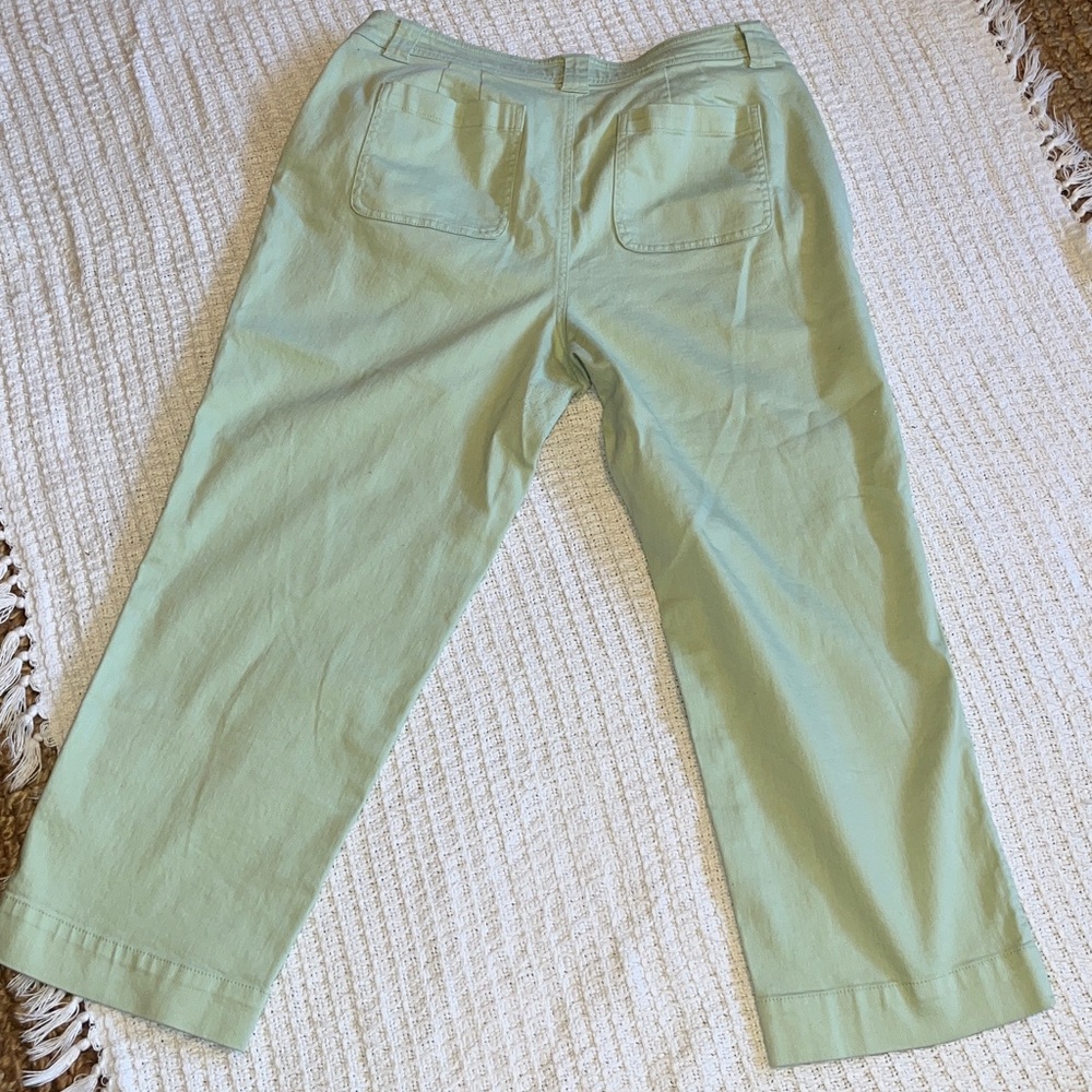 A.new.day Pastel Green wide leg high rise stretch ankle jeans sz 14 - Picture 6 of 7